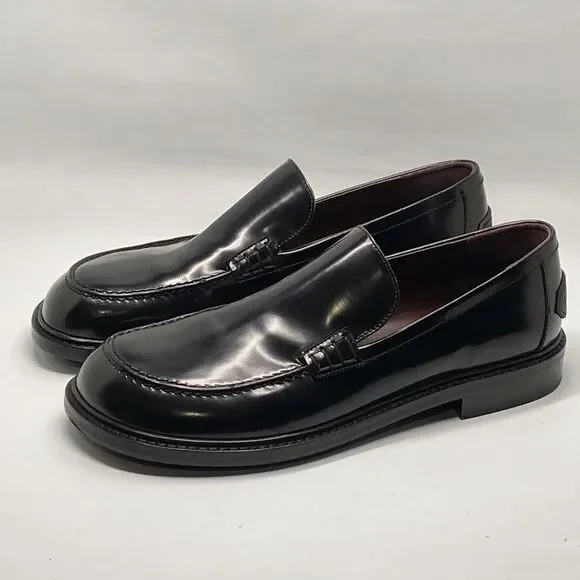 Lanvin Spinto polished leather loafers size 42/us size 9