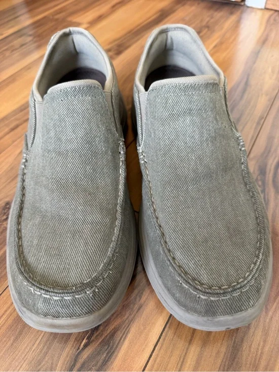 Skechers Men's Arch Fit Slip-On Canvas Loafers in Olive