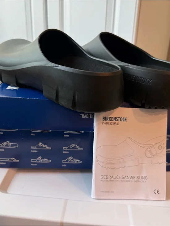 Birkenstock Black Professional Slip-On Clog Platform Mule