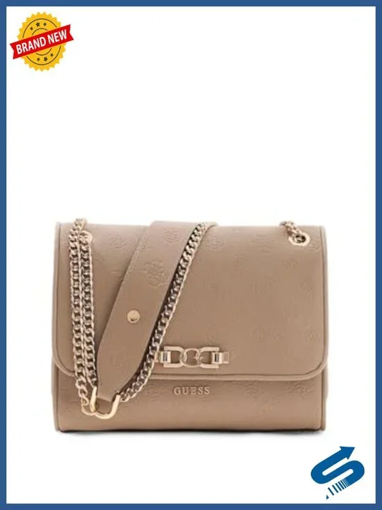 Women's Crossbody Bag with Convertible Chain Strap, PU Leather, Flap Closure