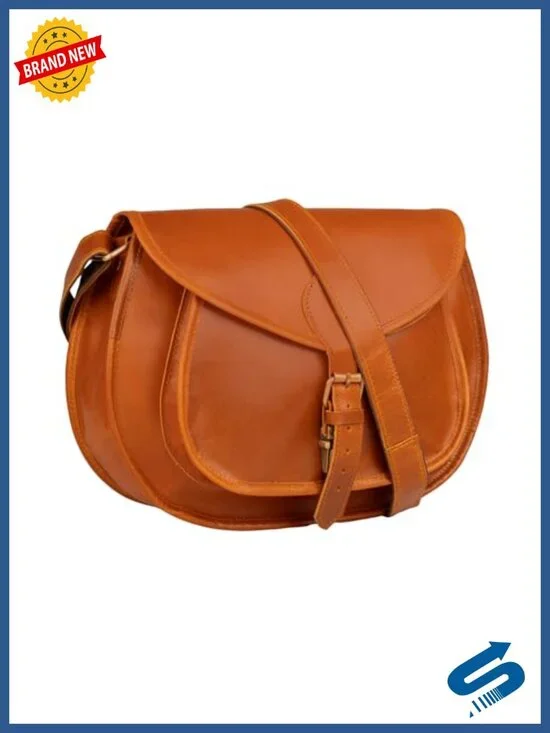 Handmade Leather Crossbody Bag with Adjustable Straps Shoulder Handbag