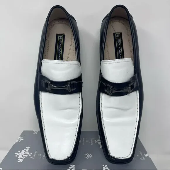 Stacy Adams Wana Bond Street Two-tone Black White Leather Loafers 10