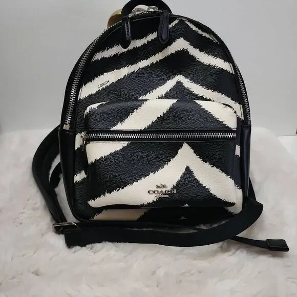 Coach Mini Charlie Backpack in Zebra Print
