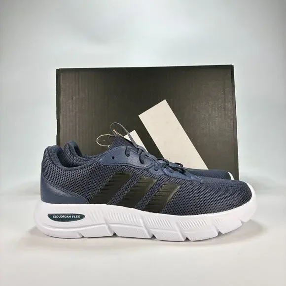 adidas Cloudfoam Flex Lace Navy Black Lifestyle Sneakers HQ4853 Men's Size 9.5