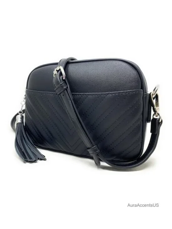 Quilted Crossbody Bag with PU Leather, Adjustable Strap, Multiple Pockets