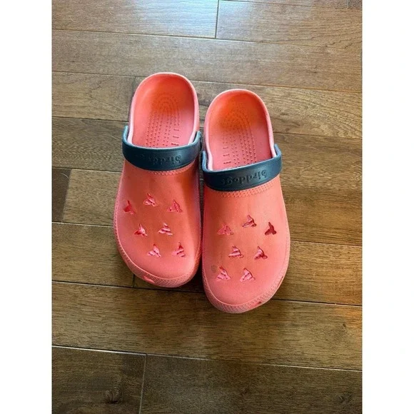 Bird Dogs Men's Slip on Clogs Water Shoes Orange Navy Size 12