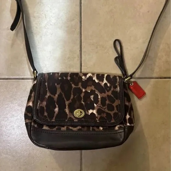 COACH Ocelot Flap Shoulder Bag
