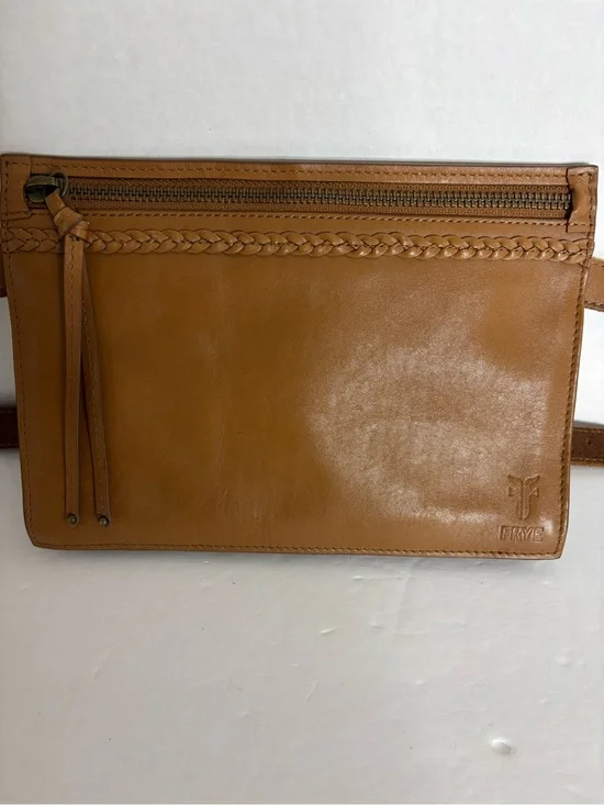 Frye Women’s Caramel Braided Leather Belt Bag