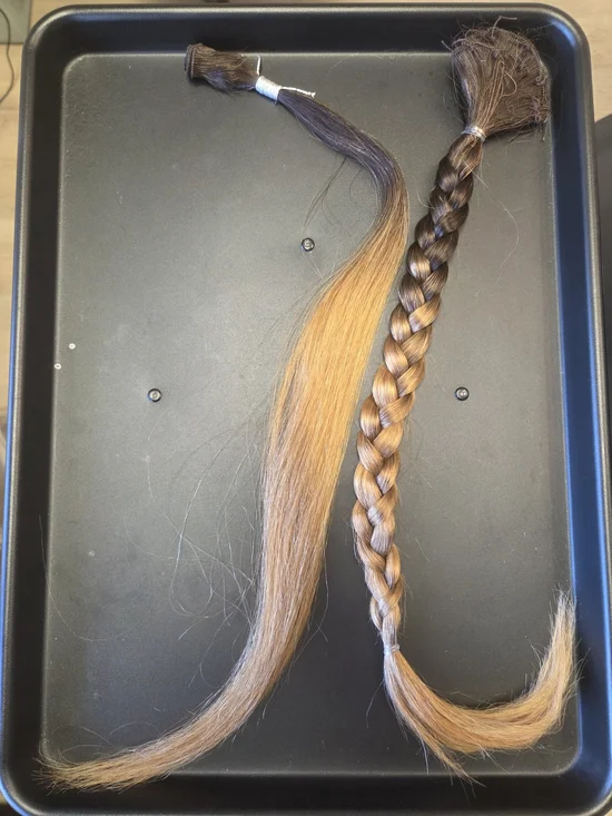 Nina Brown to Light Brown Ombre Braided and Straight Hair Pieces
