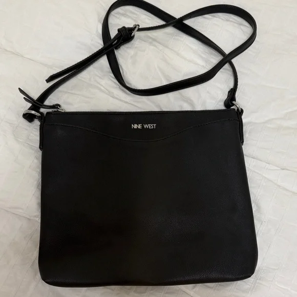 Nine West Black Faux Leather Crossbody Shoulder Bag