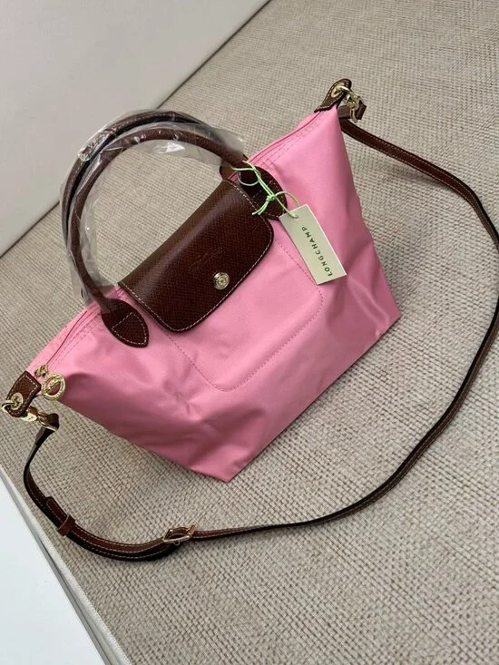 ✨ Longchamp Le Pliage Pink Nylon Tote Crossbody Bag
