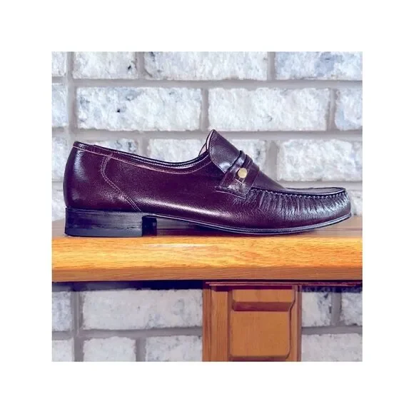 Barclay 11 Chestnut Brown Genuine Leather Dress Slip on Shoes Loafers