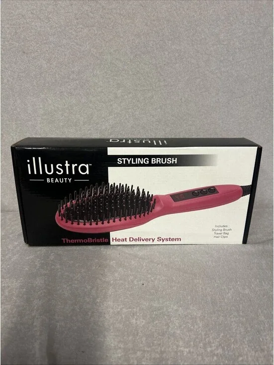 Illustra Beauty Purple Styling Brush, Clips &Bag~Digital Diplay~Max 410° New