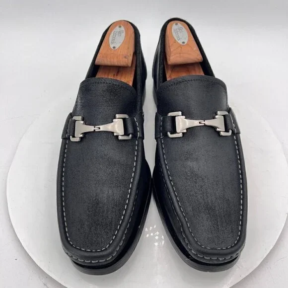 Allen Edmonds Fiesole Men Size 9.5D Waxed Suede Horse Bit Loafer Dress Shoes