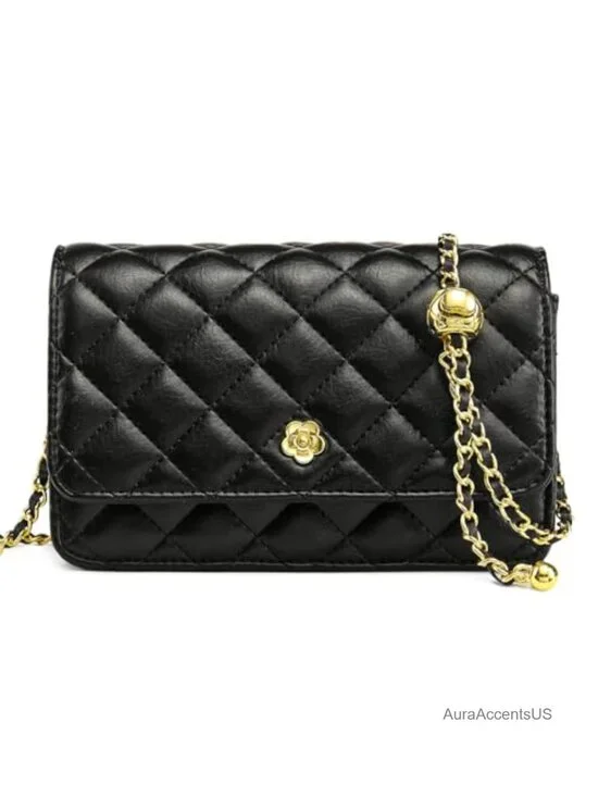 PU Leather Crossbody Bag Shoulder Bag with Chain Strap Evening Bag