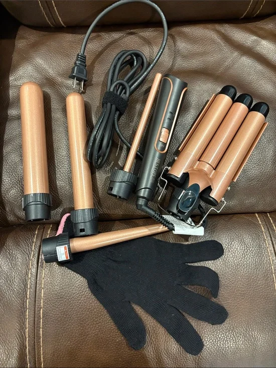 5-in-1 Curling Wand Set in Rose Gold