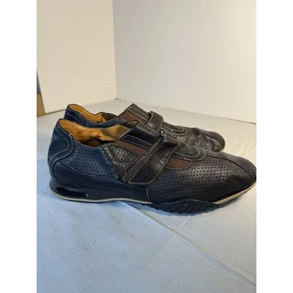 Cole Hann & Nike Collab Leather Loafers Shoes Brown Perforated Strap Size 10M
