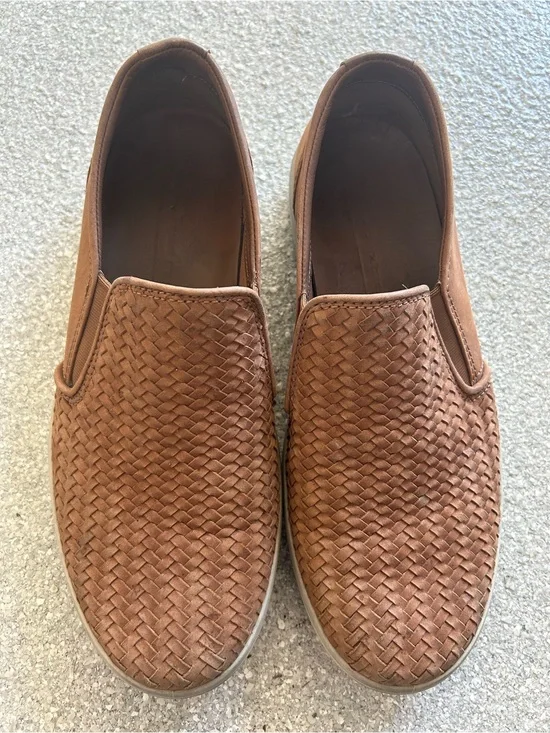 ECCO Men's Soft 7 Woven Leather Slip On Sneaker Camel Brown EU 43 US 9-9.5