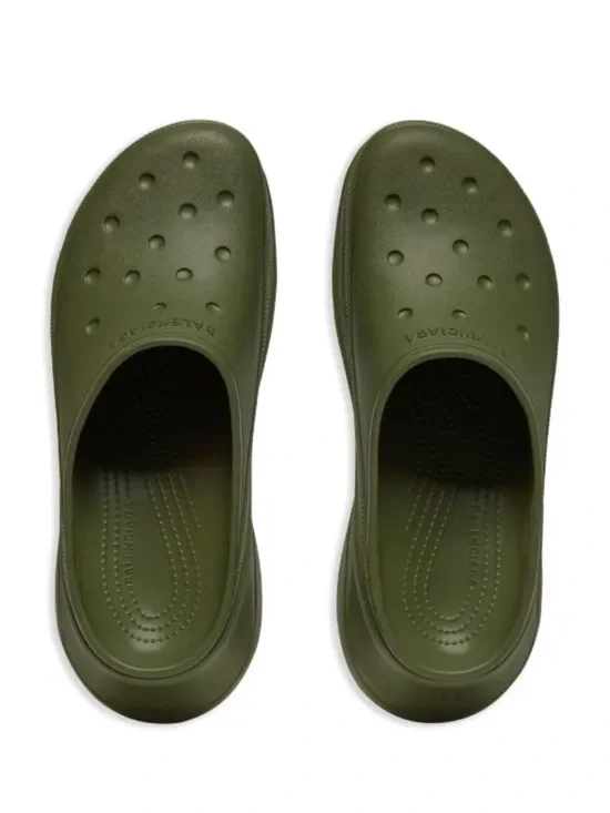 Balenciaga x Crocs logo-embossed slides