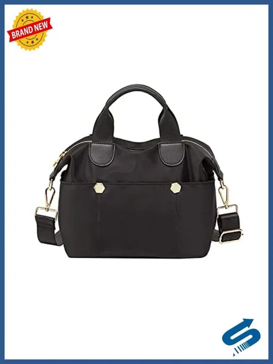 Multifunctional Nylon Crossbody Bag with Two Straps, Messenger Shoulder Handbag