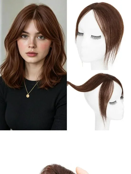 3 - S-Noilite Dark Chocolate Brown Human Hair Toppers 8