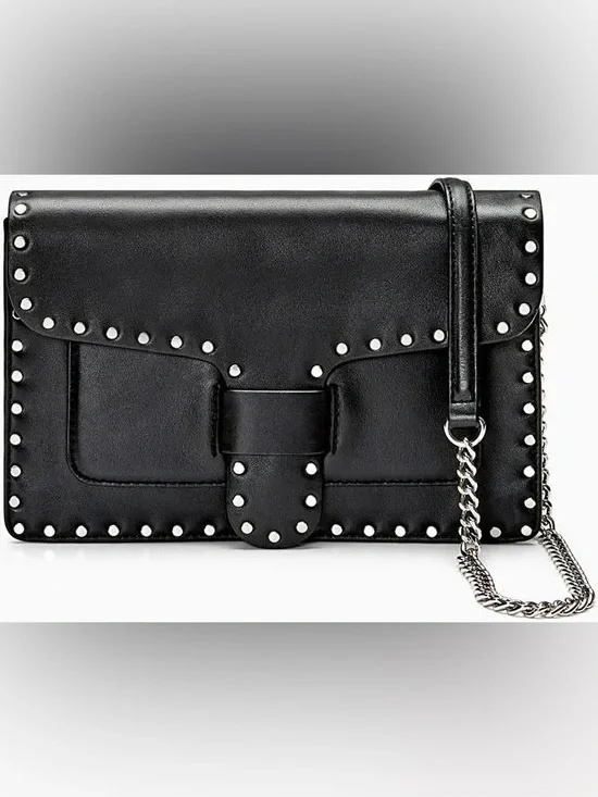 Rebecca Minkoff Midnighter Leather Crossbody Bag with chain
