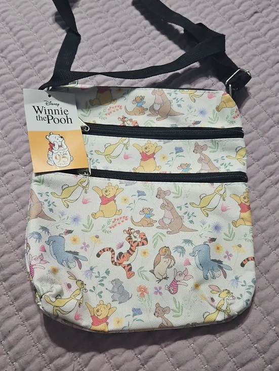 Disney Cream Winnie the Pooh Crossbody with Multicolor Character Print