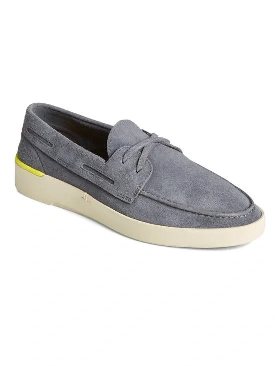 John Legend for Sperry Grey Suede Boat Shoes in Gunmetal, Size 13