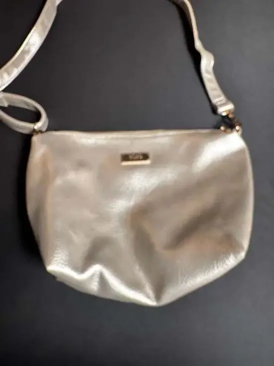 BCBG Paris Metallic Gold Faux Leather Crossbody Bag
