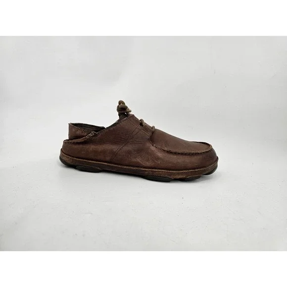OluKai Mens Ohana Li 'ili Shoes Size 8.5 Brown Lace Up Nubuck Leather‎