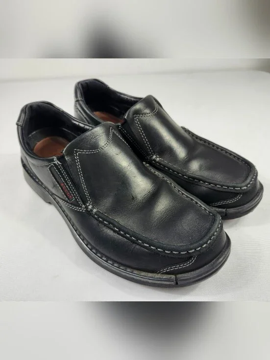 ECCO Black Leather Slip-On Men’s Loafers Size EU 43