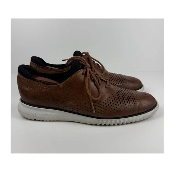 Cole Haan Grand.OS Brown Perforated Oxford Shoes Men's 11.5M Leather