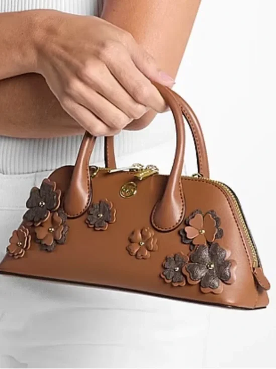 MICHAEL KORS Petra Sm Signature Logo Floral Embellished Crossbody Luggage  NWT