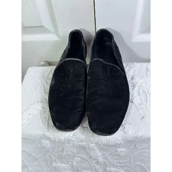Vince Black Velvet Loafers Slip On Shoes Minimalist Comfort Casual 7‎