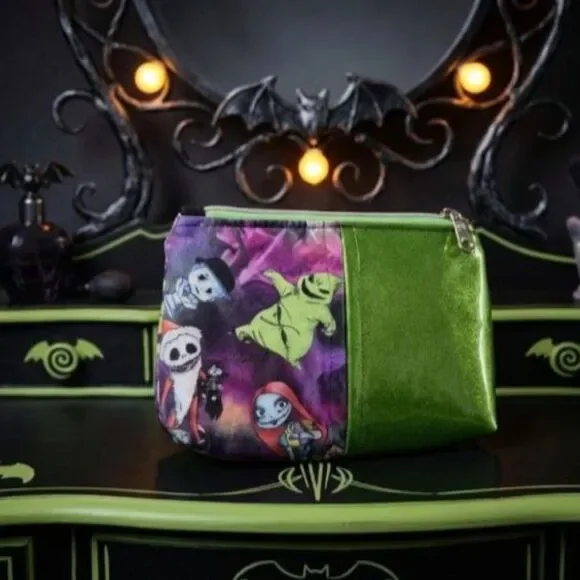 Dual-Sided Green& Spooky Villain Vinyl Pouch Waterproof Canvas Travel Organizer