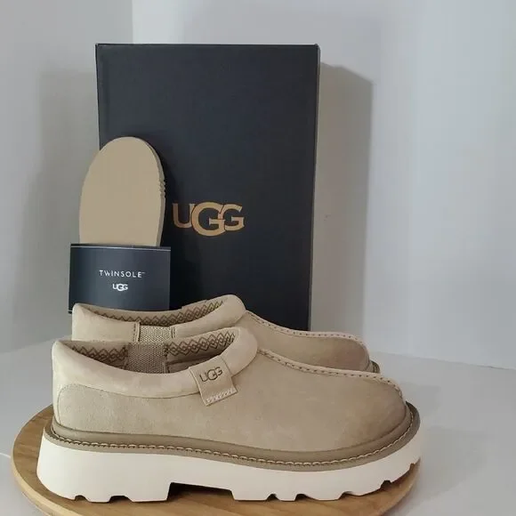 UGG Tasman Lug Slipper Loafer Shoes MEN US 8/ EU 41 Suede Twinsole Mustard Seed