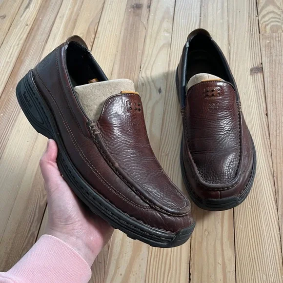Timberland Mens‎ Brown Leather Comfort Slip On Moc Toe Loafers Shoes Size 11