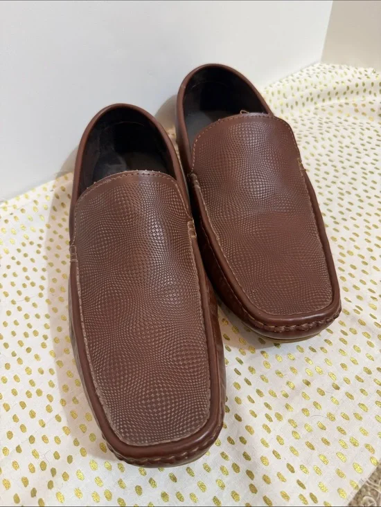 Kenneth Cole Men's Textured Brown Slip-On Loafers