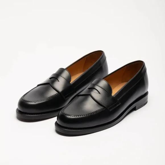 Morjas Ivy Loafers in‎ Black Leather NEW size 13 US 13.5