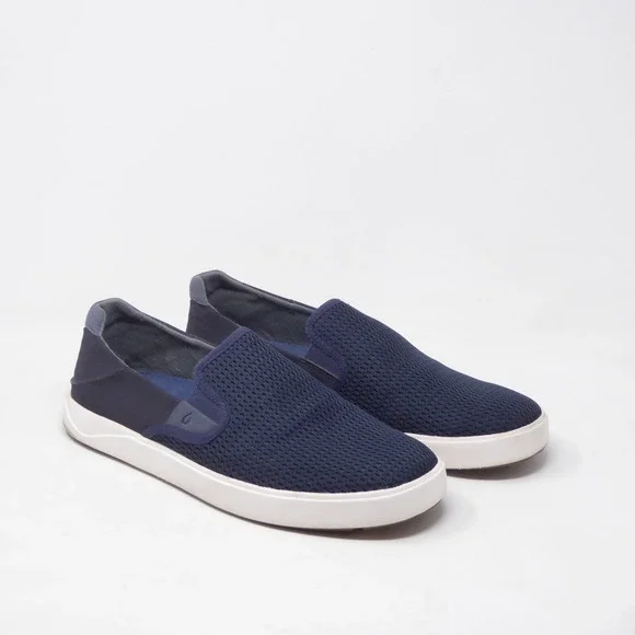 OluKai Mens Lae'ahi Slip On Shoes Navy Blue Mesh Breathable 9.5