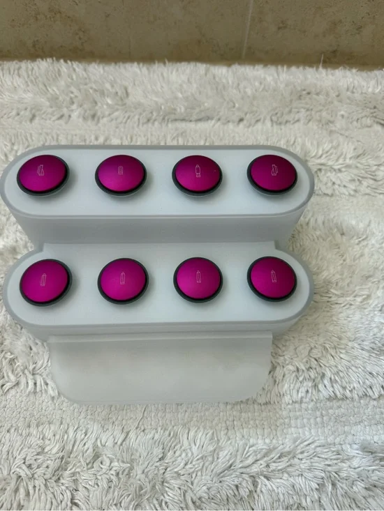 Dyson Airwrap styler display stand - white and fuchsia