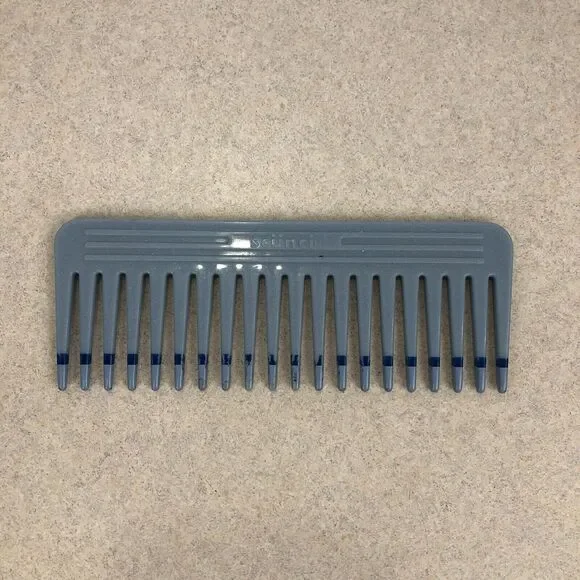 Vintage 1990 Scunci Blue Twice Dipped Wide Tooth Pencil Comb 6