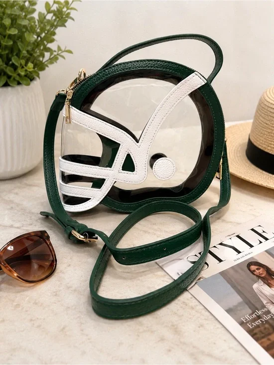 Green football helmet clear stadium crossbody bag l, perfect for the NFL fans