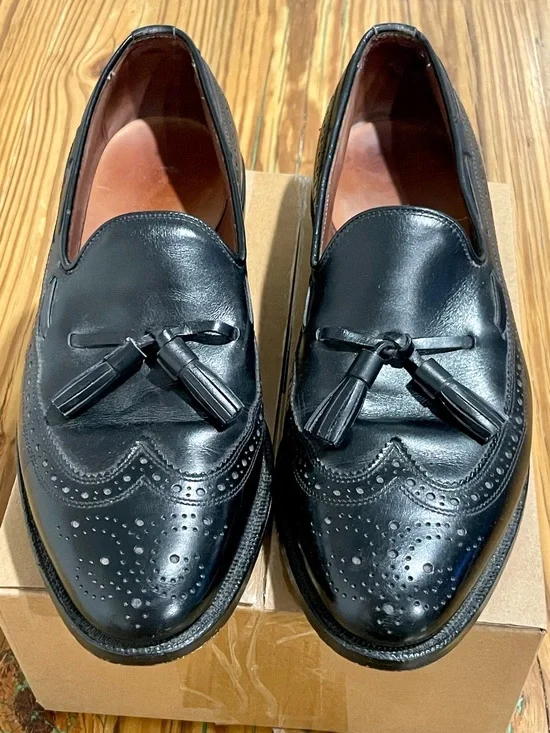 Allen Edmonds Manchester Black Leather Wingtip Tassel Loafers Mens 8.5 C 8507⁠