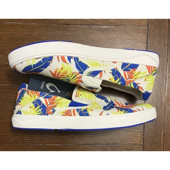 OluKai Lae'ahi Pa'i Men's Beach Shoes In Off-White /Aloha Size 9 US MSRP $120