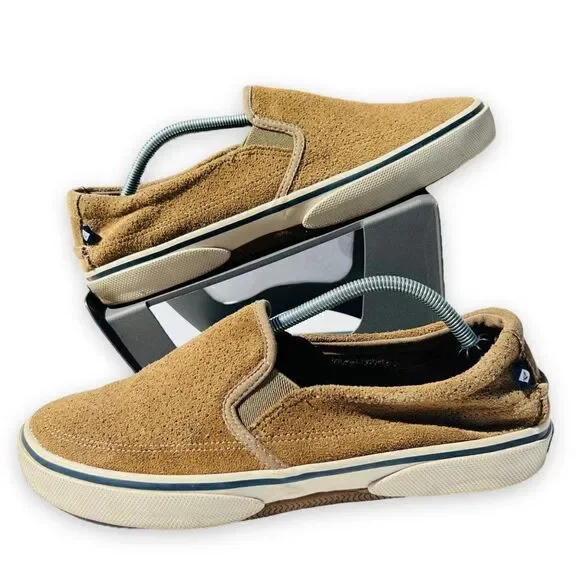 Sperry Halyard Slip-on Sneakers Brown Suede STS22101 Men's 10.5‎
