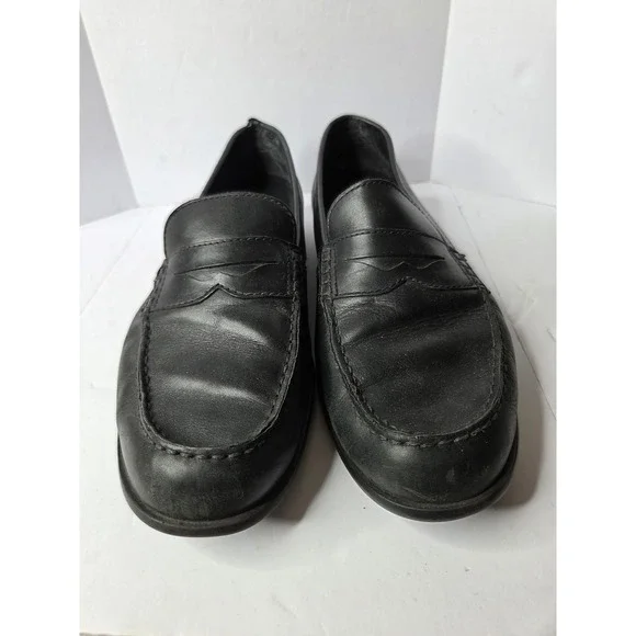 Rockport Mens Black Leather Penny Loafers truTECH Slip On Dress Shoes H79444 12M