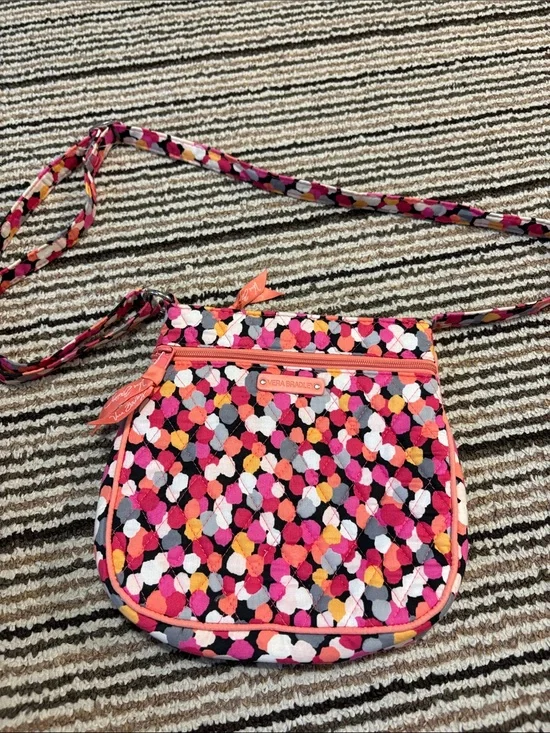 Vera Bradley Pink Orange Multicolor Quilted Crossbody