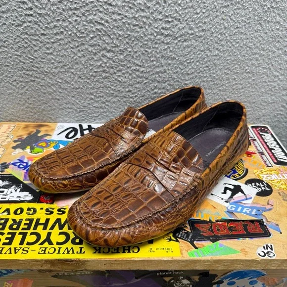 Donald J. Pliner VINCO 2 Crocodile Driving Loafers