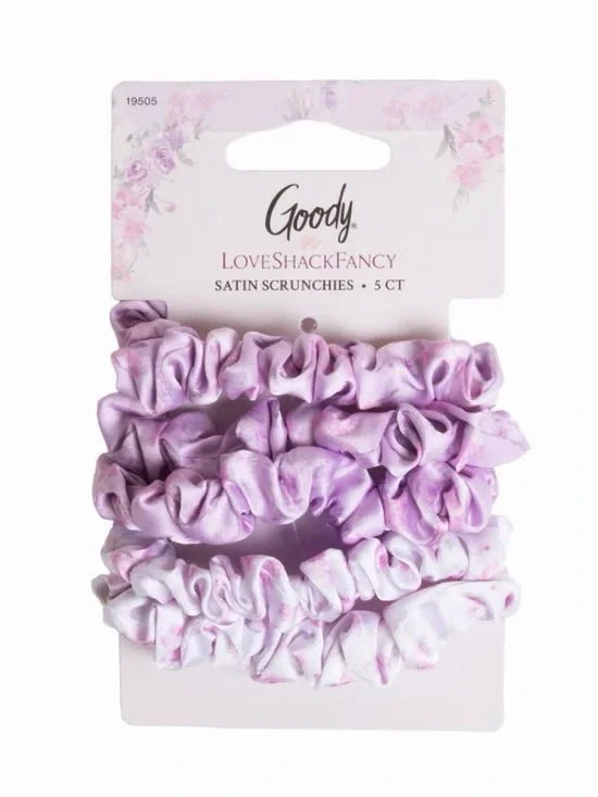 LoveShackFancy x Target – Goody Happy Thoughts Skinny Satin Scrunchie 5CT